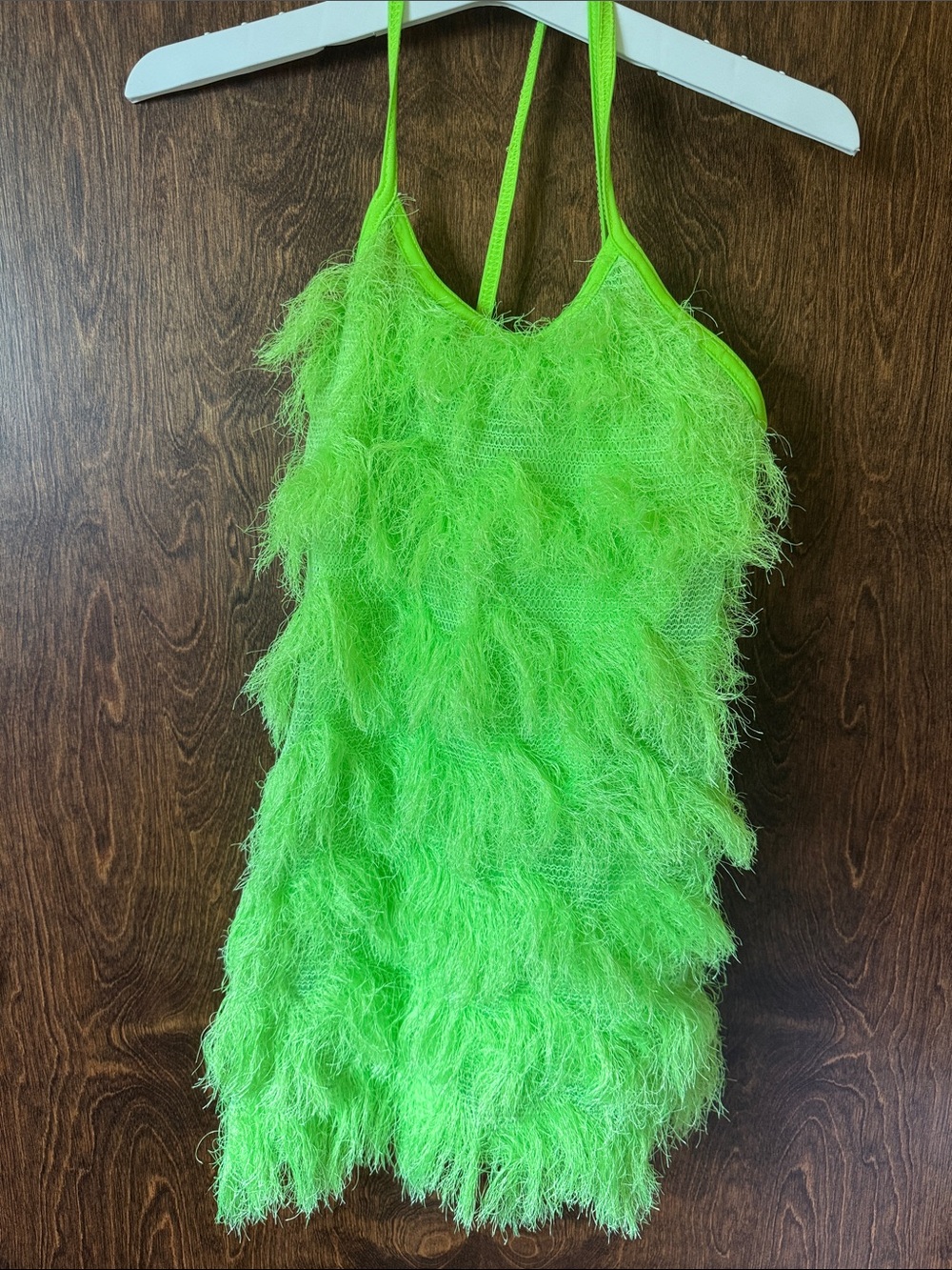 Kids Green Fuzzy Dance Costume